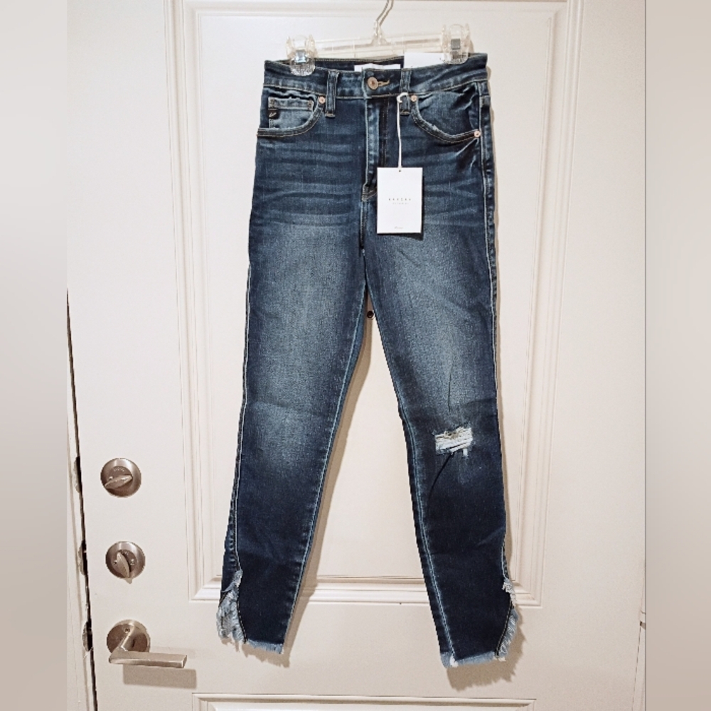 KanCan High Rise Ankle Skinny Dark Blue Jeans